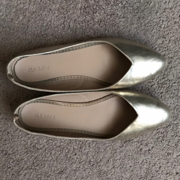 SOLDGold pointed flats sz 9 by Old Navy - Picture 2 of 5